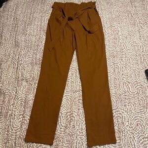 Classic Paper Bag Tie Waist Pants Copper L